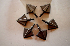NEW 6pcs PX-125GR SILVER Broadhead 125 Grain Screw Solid Blade Hunting Arrowhead