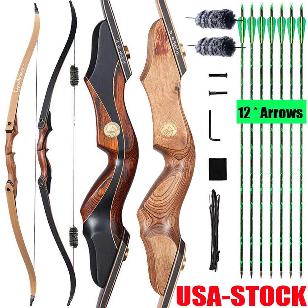 Archery 60» Wooden Takedown Recurve Bow for Target Hunting & Target 30-50lbs.