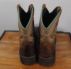 Justin Women’s Western Equestrian Boots Brown Leather Fabric GY9536 Size 9B