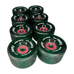 SURE-GRIP FAME ARTISTIC CLEAR WHEELS 57MM 95A – 8 PACK Clear Green w/ Bearings