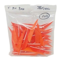 100 Pack Archery Arrow Feathers 3″ Right Wing: Parabolic Tangerine Orange