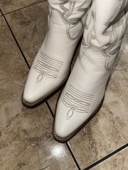 Dingo White Leather Western Cowboy Boots Women’s US 6.5 Style DI 936