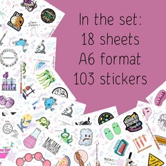 100Pcs Microbiology Stickers for Water Bottle and Laptop – Microbiology Party Fa
