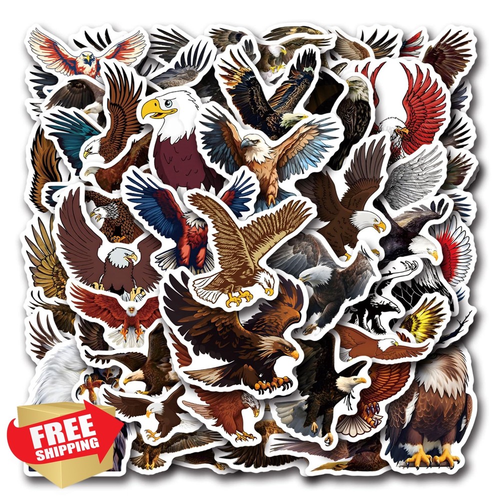55PCS Eagle Sticker Cool Animal Stickers for Kids Teens Adults, Kechup Cartoo…