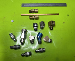 Paintball Fittings, 90*, 45*, Dip Tube, and Quick Disconnect Lot