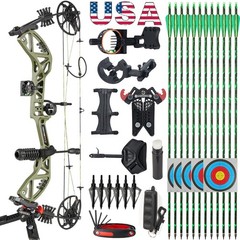 Compound Bow Set 30-70lbs Adjustable Hunting Arrow Youth Adults Archery Shooting