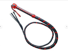 Cowhide Bull WHIP 04 TO 16 FEET Long 16 Plaits Black-Red Indiana Jones Whip