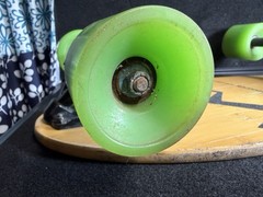 Eggboards Bamboo Mini Cruiser Skateboard Green Wheels Short Deck, wheels frozen