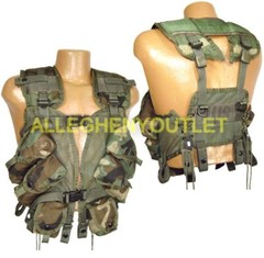 USG Military Enhanced LBV Load Bearing Vest Woodland BDU Camo Tactical Vest MINT