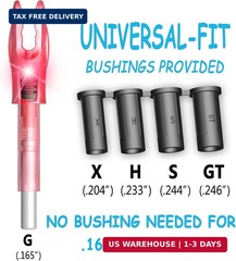 6/12PCS G Lighted Nocks for Arrows with .165 .204 .233 .244 .246 Inside Diameter