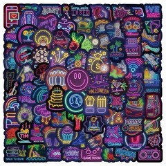 30 PCS Random Cool Neon Waterproof Stickers