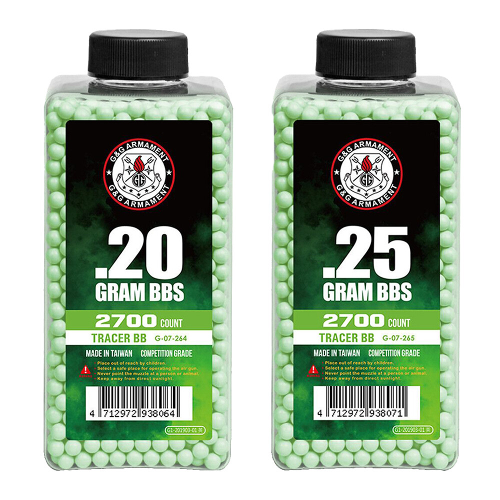 G&G Armament Competition Grade GREEN Glow-in-the-Dark Airsoft Tracer BBs 2700rd