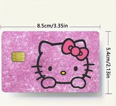 PINK GLITTER SPARKLE LOOK Hello Kitty Credit Debit Bank Card Skin Cover Sticker