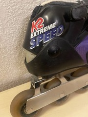 K2 Extreme Speed Inline Skates Mens US 8 Black/Purple Mogema Frame