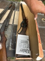 Vintage Daisy BB Gun Model No 25 Rifle’s & Red Rider W/ Box Paper Work Lot Of 3