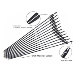 12/24Pcs 28/30/32 Inch Carbon Arrows OD 7.8mm Archery For Compound/Recurve Bow