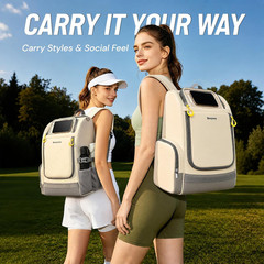 Bosynoy Disc Golf Bag with Clear Phone Holder, 20+ Discs Disc Golf Backpack with