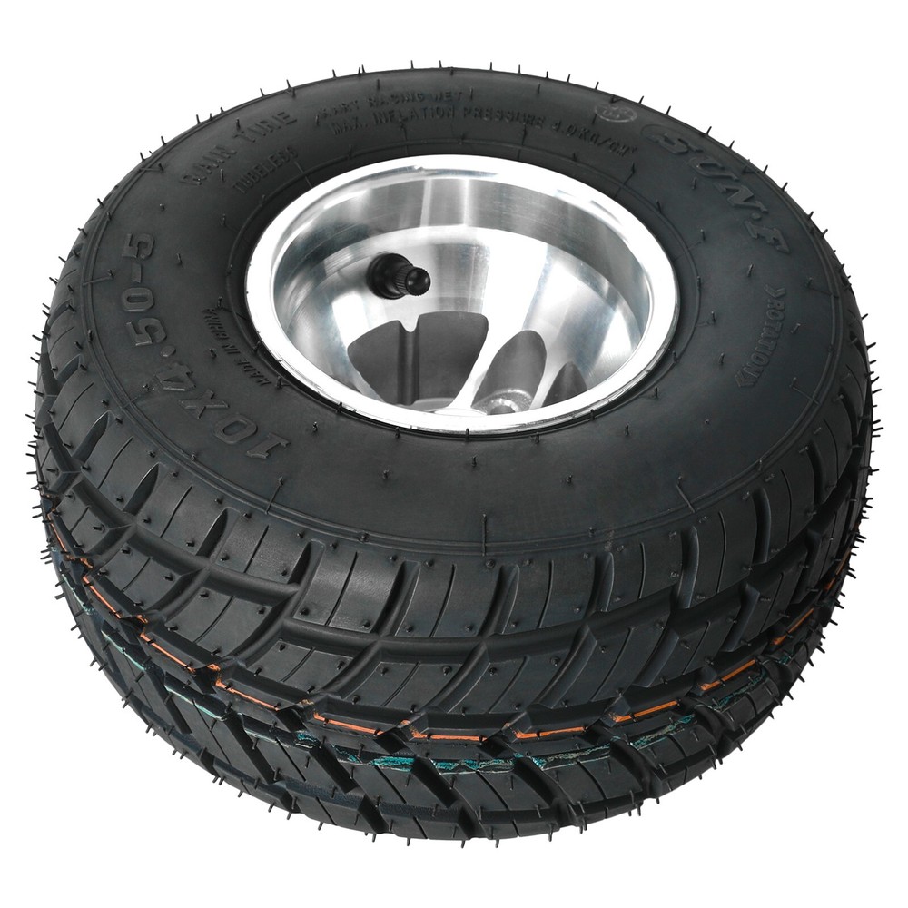 10×4.50-5 Go Kart Front Wheel Tire 5 Inch Aluminum Rim 3 Stud Rain Racing Cart