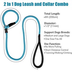 Strong Slip Rope Dog Training Leash (6ft) – Heavy Duty Durable Braided Nylon …