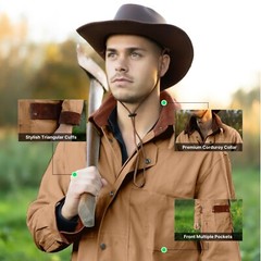 Resistance Western Cowboy Canvas Jacket Rangewear Canvas Duster Coat Free Shipp