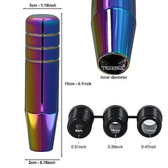 Long Shift Knob Weighted Aluminum Alloy Polished Metal Driving Multicolor