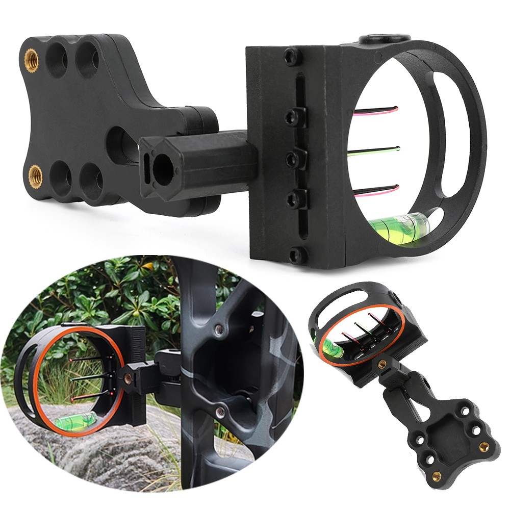 Compound Bow 3Pin Sight Adjustable .029″ Optical Fiber Archery Bow Shooting Hunt