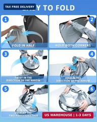 for Honda Civic 2006-2011 Windshield Sun Shade – 4 Layers Car Sunshades for Fron