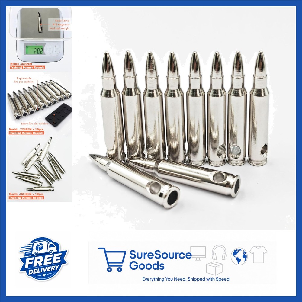 Metal Practice Rounds for Rifle Shooting Dry Fire Training Snap Cap 223 Rem
