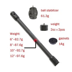 Archery Bow Stabilizer 10″&12″ Compound Bow Single Side V-bar Weights Kit