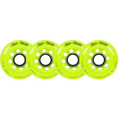 Labeda Addiction Grip Plus Roller Hockey Wheel, 76mm, Yellow, Pack of 4