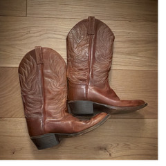 Dan Post Cowboy Boots Mens Size 8 Brown Vintage Western Exotic
