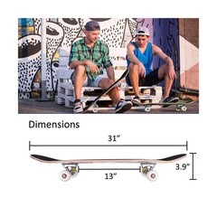 Skateboards for Beginners Adults Youths Teens Kids Girls Boys 31 Inch Pro Com…