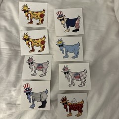 GOAT USA Sticker Lot of 8 Rare Vinyl Goat Decals Patriotic Pizza 250 USA