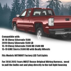 Rear Tail Lights Assembly 2014-2019 | Fit Chevy Silverado Sierra | W/ Bulbs