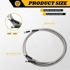 6AN 70″ Transmission Oil Cooler Hose Line kit Compatible with 4L60E 4L80E