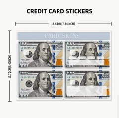 Lot x4 Hundred Dollar Bill USA Currency Money Credit Debit Card Skin Sticker 221