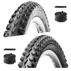 WHEELO Mountain Bike Tires Set: 2-Pack 26×2.1 Inch Folding Replacement Bicycl…