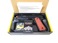 Airsoft Gun Pistol Spring Powered Zinc Alloy Ukarms V11 Series Black Brown 1 Pc