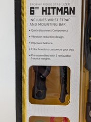 Trophy Ridge Stabilizer Hitman 6″ Black w/ Quick Disconect & Wrist Sling #29572