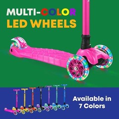 Kids Scooter – Children and Toddler 3 Wheel Kick Scooter – LED Wheel Lights