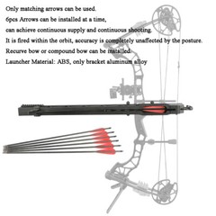 Hunting Bow Rapid Magazine Launcher 6 Arrow Capacity Compound Recurve Bow Target