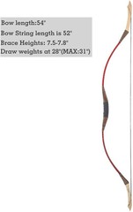 30-60Lbs Handmade Traditional Snakeskin Pattern Mongolia Longbow Ancient Longbow