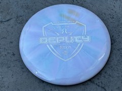 Dynamic Discs Deputy Fuzion Burst Understable Putter – Pastel Swirl
