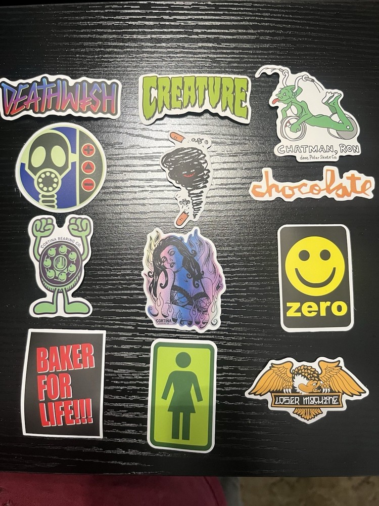 Skateboard Sticker Lot 12PC Cool Sponsor Skate Style Deck Decals SL5