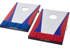 Amazon Basics Cornhole Set,, Cornhole Game, Bag Toss Game, 8 Red/Blue Bags