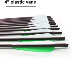 12Pcs 20″ Carbon Crossbow Bolts Arrows Archery Hunting with 4″ Vane Replaced Tip