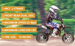 Kids 49cc 2-Stroke GAS Power Mini Pocket Dirt Bike Off Road Motorcycle Motorbike