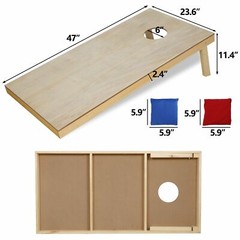 UNFINISHED Wooden Cornhole Bean Bag Toss Game Set Lawn Backyard Playset 4 x 2FT