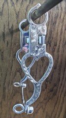 Western Silver Heart Cheek Show Bit – 5″ Snaffle Mouth – 8″ Cheek