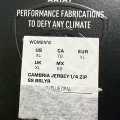 NWT Ariat Tek Womens XL Blue Cambria Jersey 1/4 Zip Baselayer Shirt